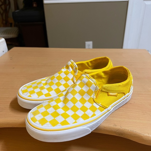 Vans Yellow check Slip on Sneakers women 7 - Picture 3 of 9